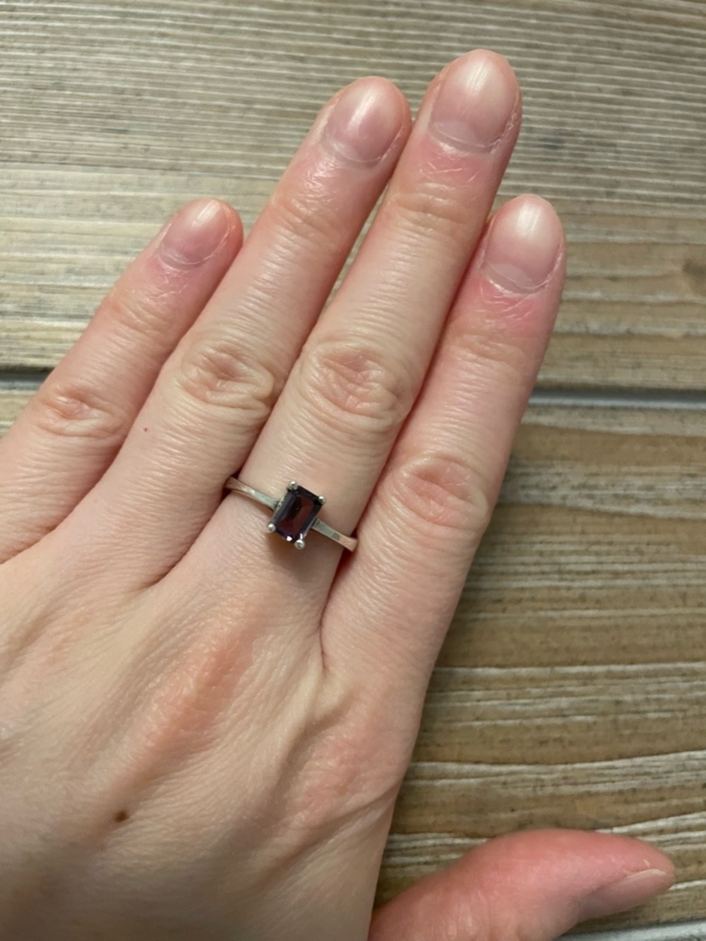 Sterling Silver Amethyst Solitaire Ring